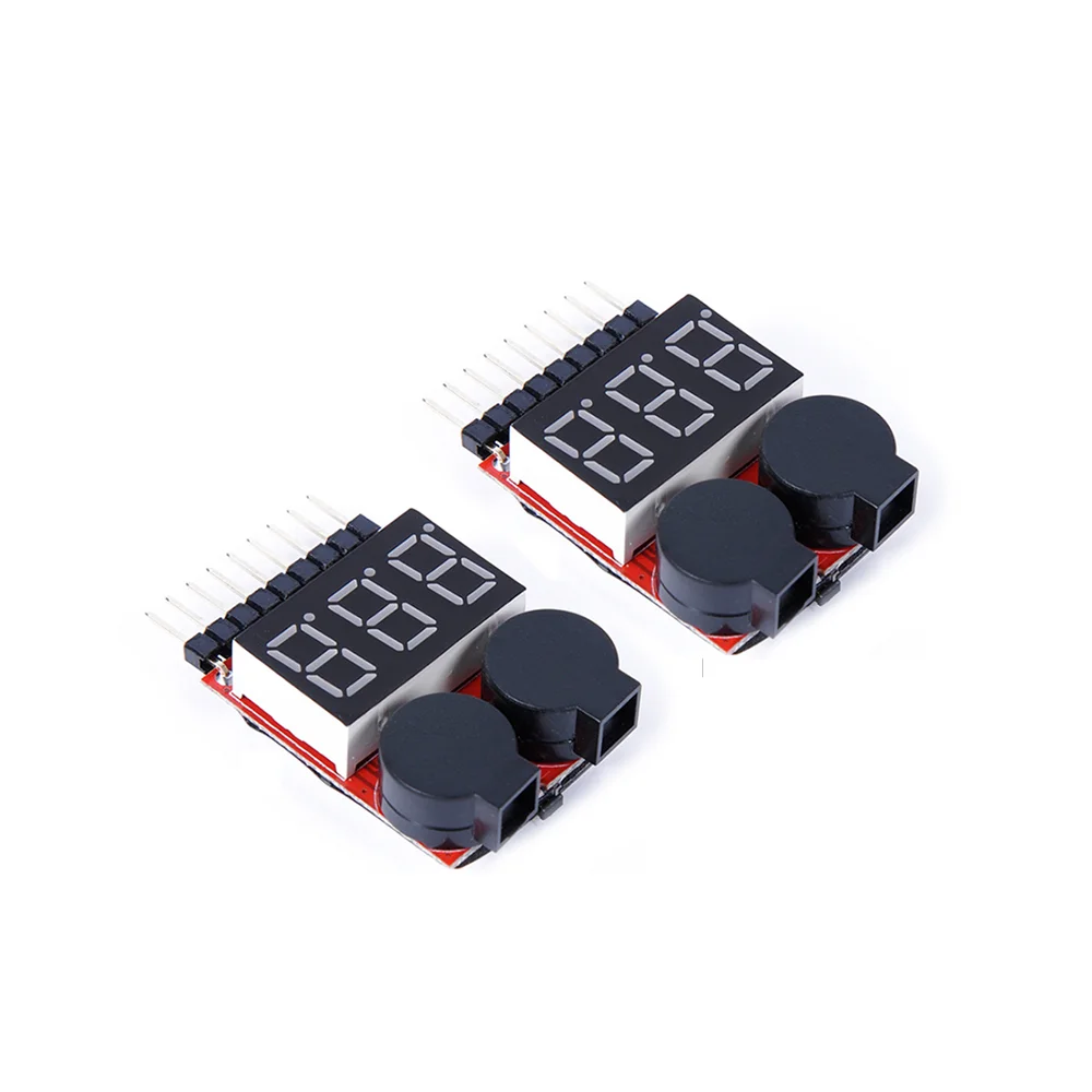 1PCS 1-8S Low Voltage Buzzer Alarm Sound Warning Checker Battery Voltage Indicator Tester with LED Power Display Piezo Buzzers