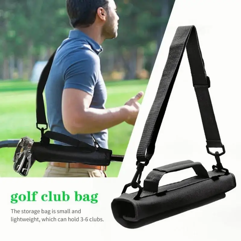 Sacca da golf per uomo in piedi, mini borsa in nylon leggero, custodia da allenamento per pratica con spallacci regolabili - immagine 2