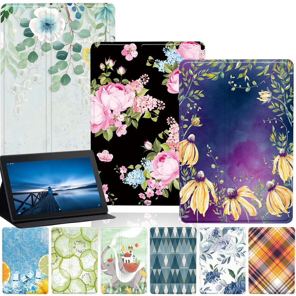 Custodia Per Tablet In Pelle Per Lenovo Tab M7/M8/M10 2Nd Gen 10.1/M10/M10 Fhd Plus/E10 10.1 Flip Cover Antiurto Con Motivo Immagine