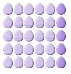 Mini Finger Puff Foundation and Concealer Applicator Sponge Set - 5/10 Pack (Purple 50pcs)