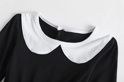 여아용 화이트 칼라 할로윈 의상, 고딕 의상, 웨딩 드레스, 블랙 드레스 3
