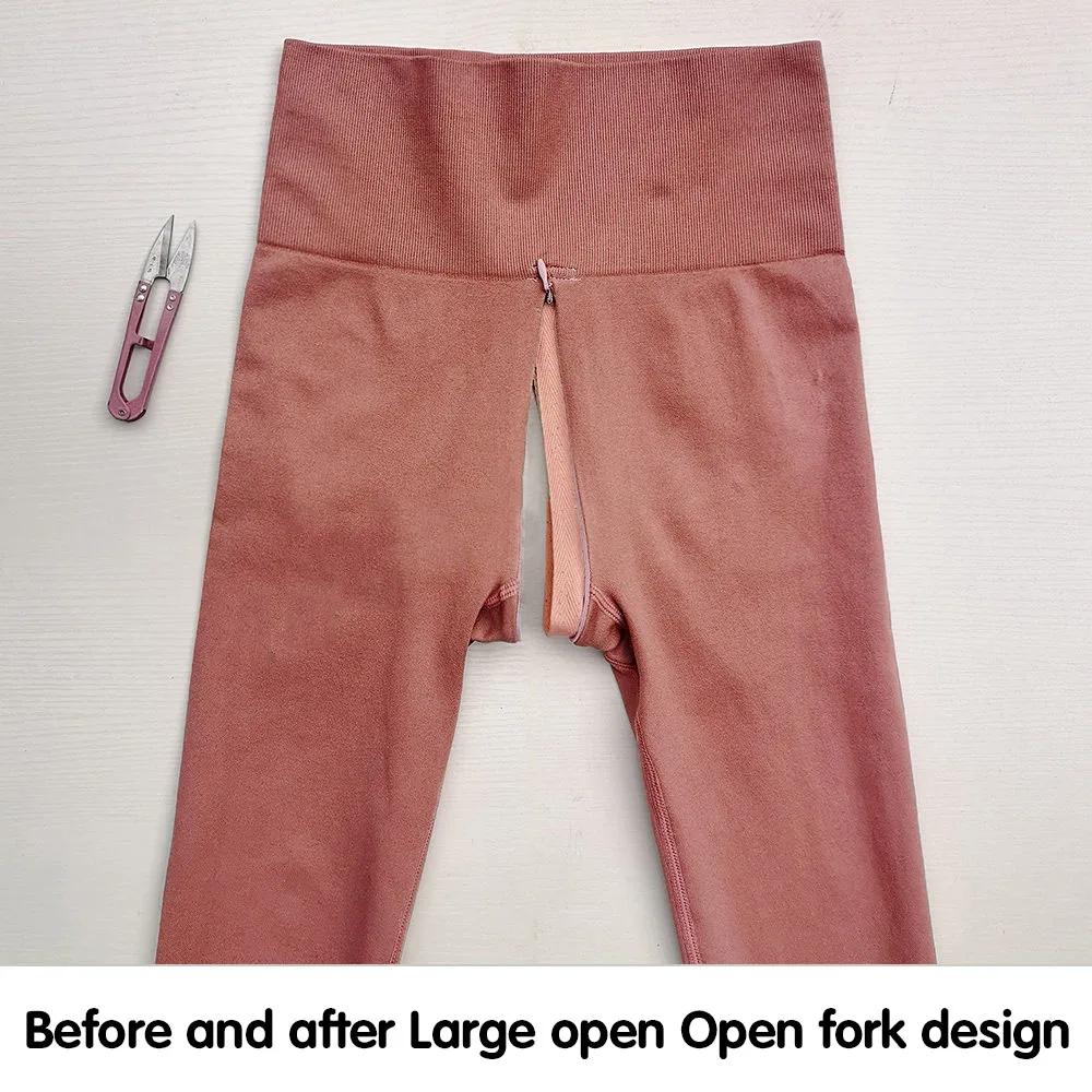 Invisible Open-Seat Pants Bubble Pants Yoga Leggings Lady Outdoor Sex Convenient Trousers Sexy Fitness Sex Gym Women's Clothing