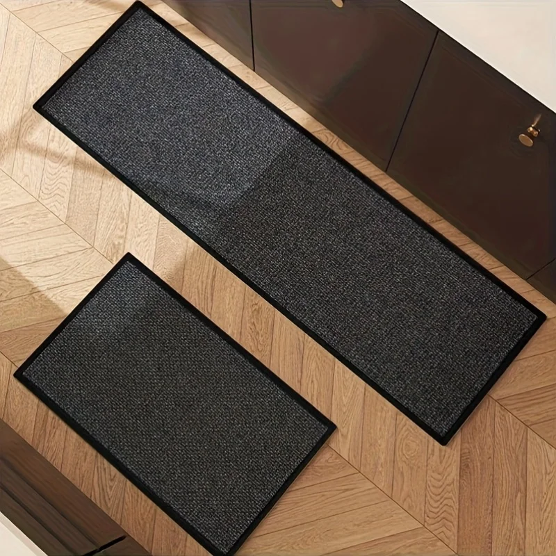 NIM kitchen floor mat black gray interwoven long anti slip can be placed anywhere floor mat
