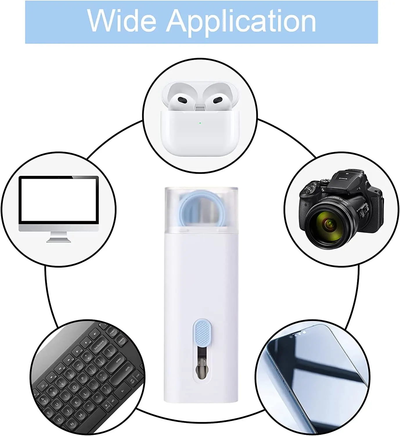 7-in-1 Cleaning Kit Computer Keyboard Cleaner Brush Earphones Cleaning Pen For Headset Phone Cleaning Tools Keycap Puller Set 5