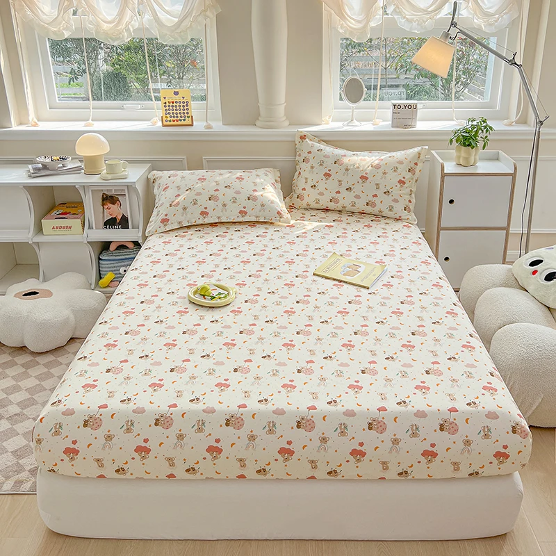 Fitted Bed Sheet Cartoon Style Bedsheets for Kids , Girls and Adult Single Mattress Cover Drap De Lit Sheets(without Pillowcase) 2