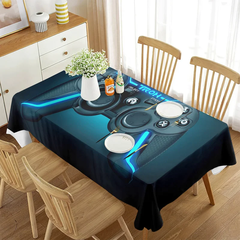 

Gamepad Tablecloth Game Theme Decor Rectangular Tablecloth Decorations for Home Kitchen Dining Room Outdoor Picnic Cloth Party