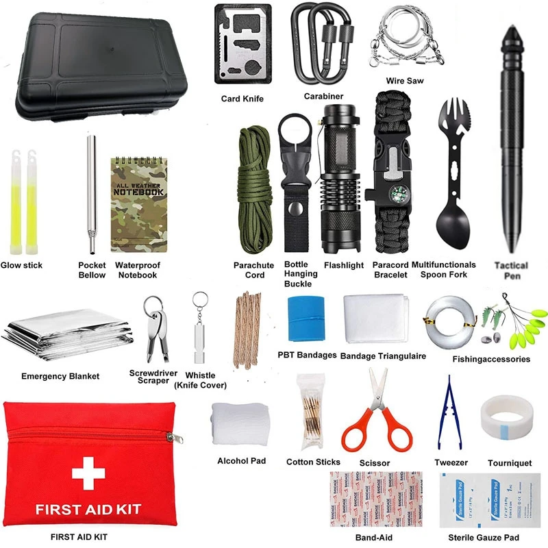 Survival Kit Military Outdoor Travel Mini Camping Gear First Aid Kit  Professional Survival Gear Hunting Tool Emergency Supplies - AliExpress