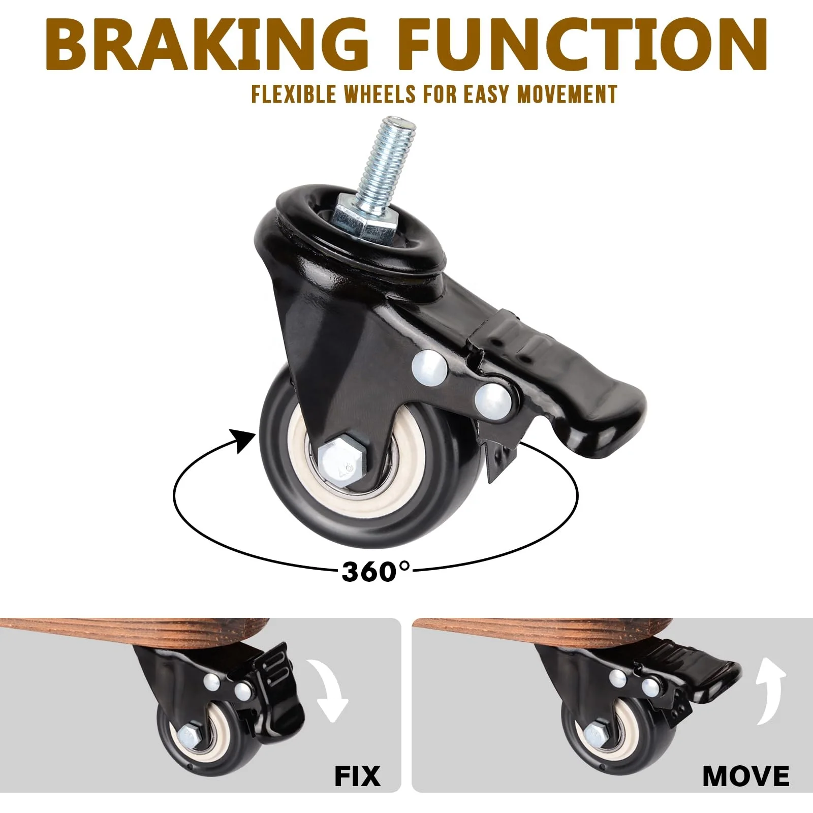 Hikeen Fishing Rod Holders for 360 Degree, Floor Stand Holds up to 24 Rods, Wooden Fishing Rod Racks with Rolling Wheels