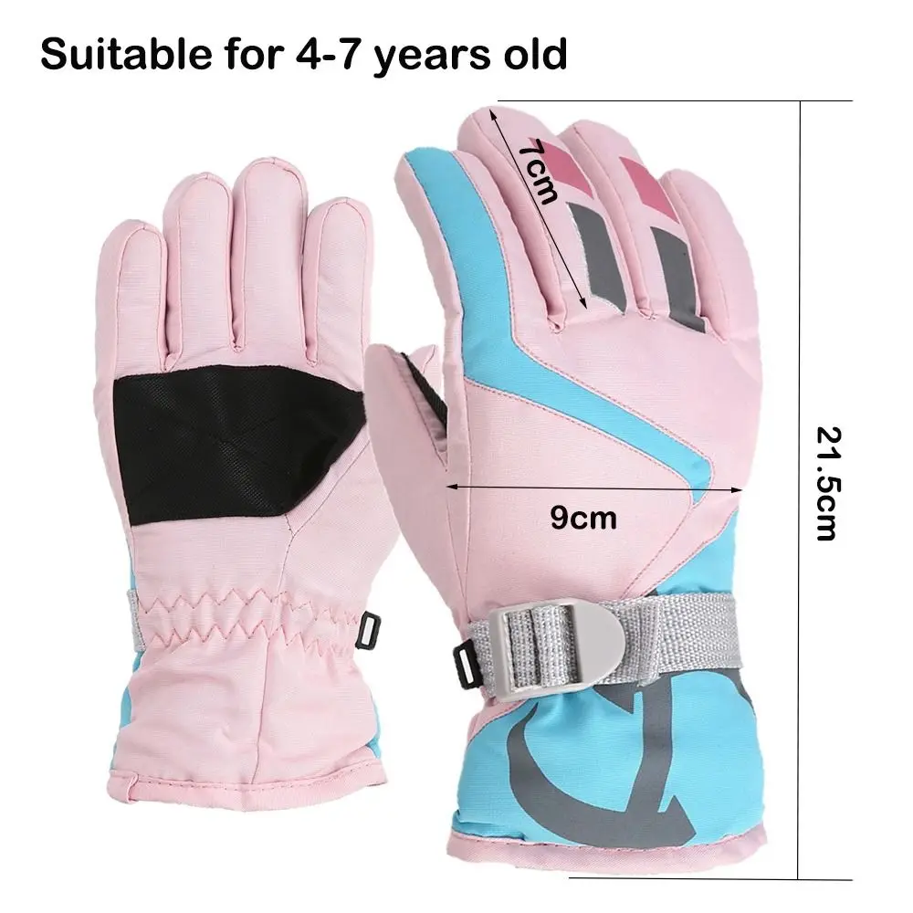 Cute Windproof Children Ski Gloves Non-slip Thicken Warm Kid Gloves Waterproof Winter Warm Snow Snowboard