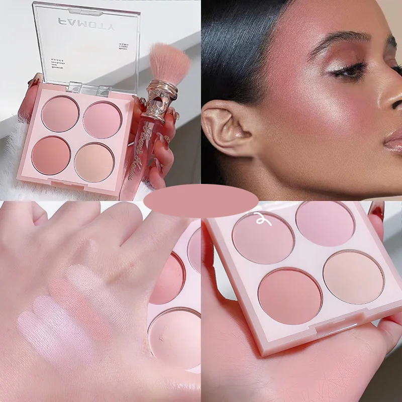 Blush Powder 4 Colors Blush Powder Face Makeup Sweet Warm Colors Matte Cheek Powder