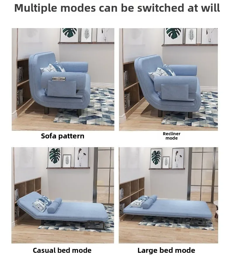 Folding Sofa Bed Dual-purpose Leisure Internet Celebrity Nap Simple Small Apartment Multi-functional Simple Bed Sofa Foldable