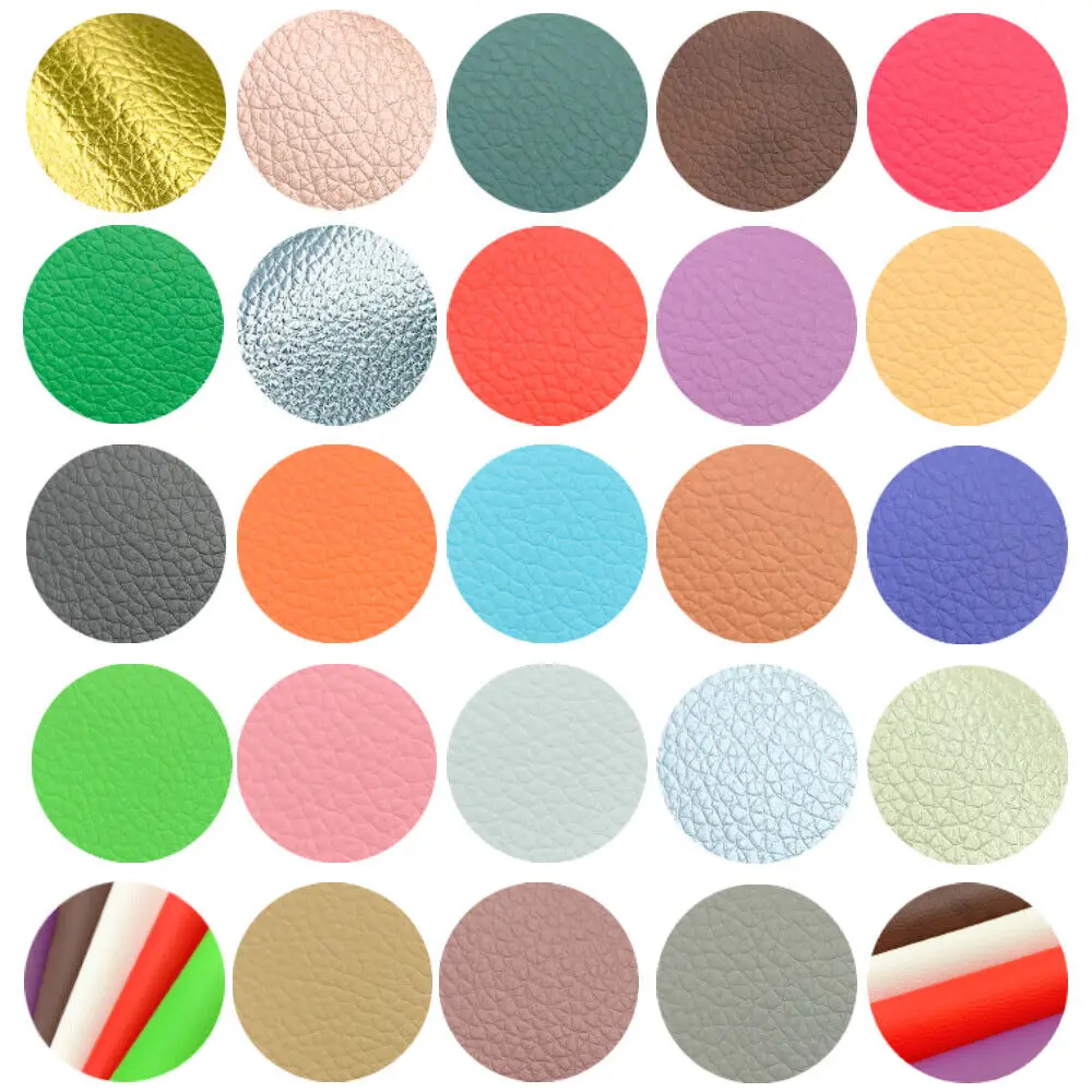 Leather fabric A5 7pcs/set litchi PU faux for DIY earring handmade festival decor 20*15cm