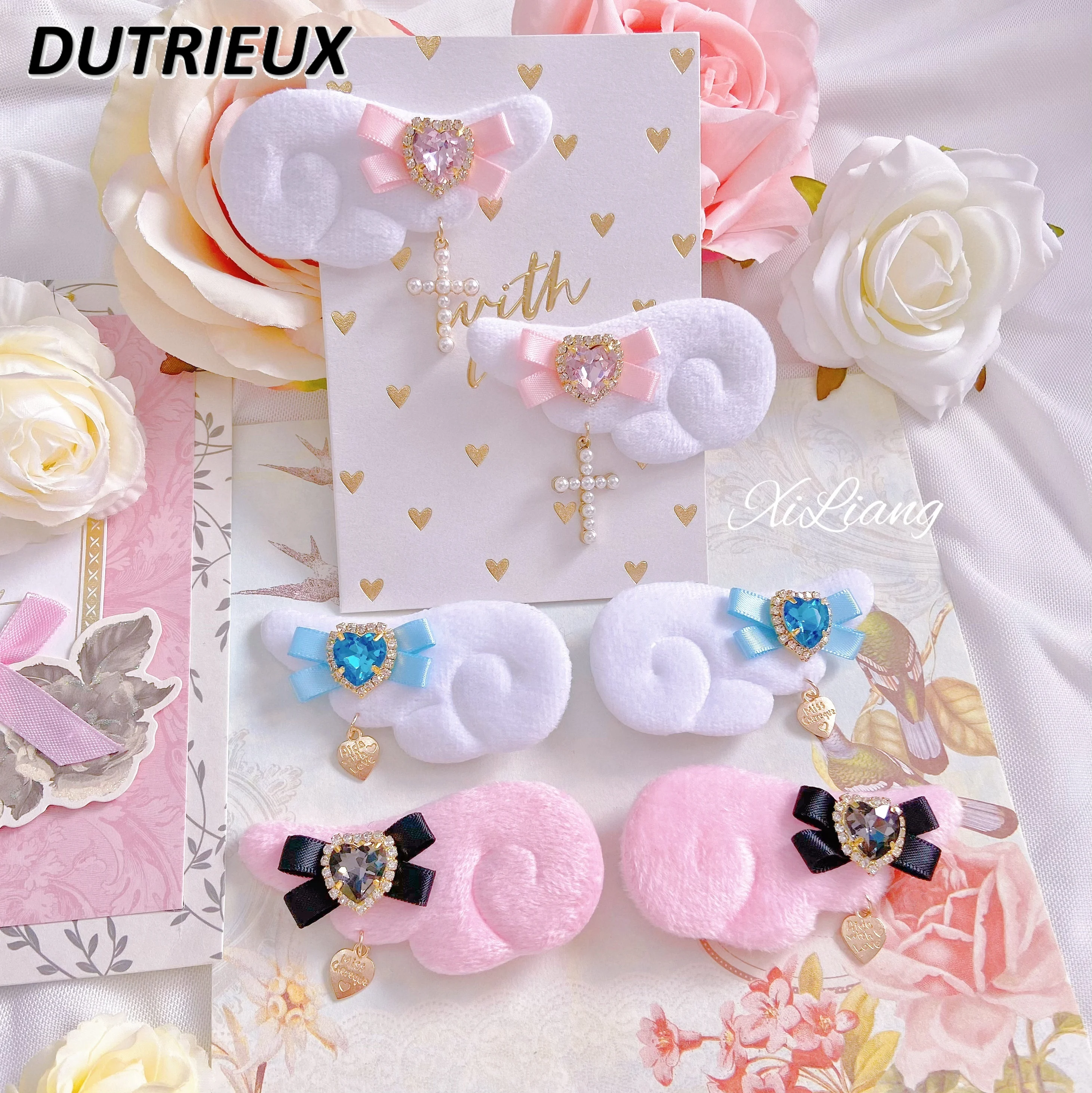 

Handmade Cute Love Diamond Mine Series Mass-Produced Lolita A Pair of Hairclips Sweet Girls Hairpin Side Clip Accessoires Women