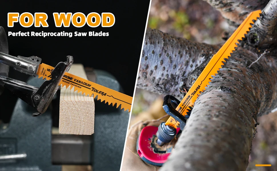 TOLESA 5 Stück 6TPI 6 Zoll Säbelsägeblätter Professionelle Sawzall-Klingen für Holzschnitt Ultimative Holz-Astschnitt-Sägeblätter – Detail 6