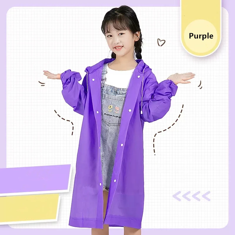 Raincoat Poncho EVA Children Raincoat Thickened Waterproof Rain Coat Kids Clear Transparent Tour Waterproof Rainwear Student travel Rain Poncho