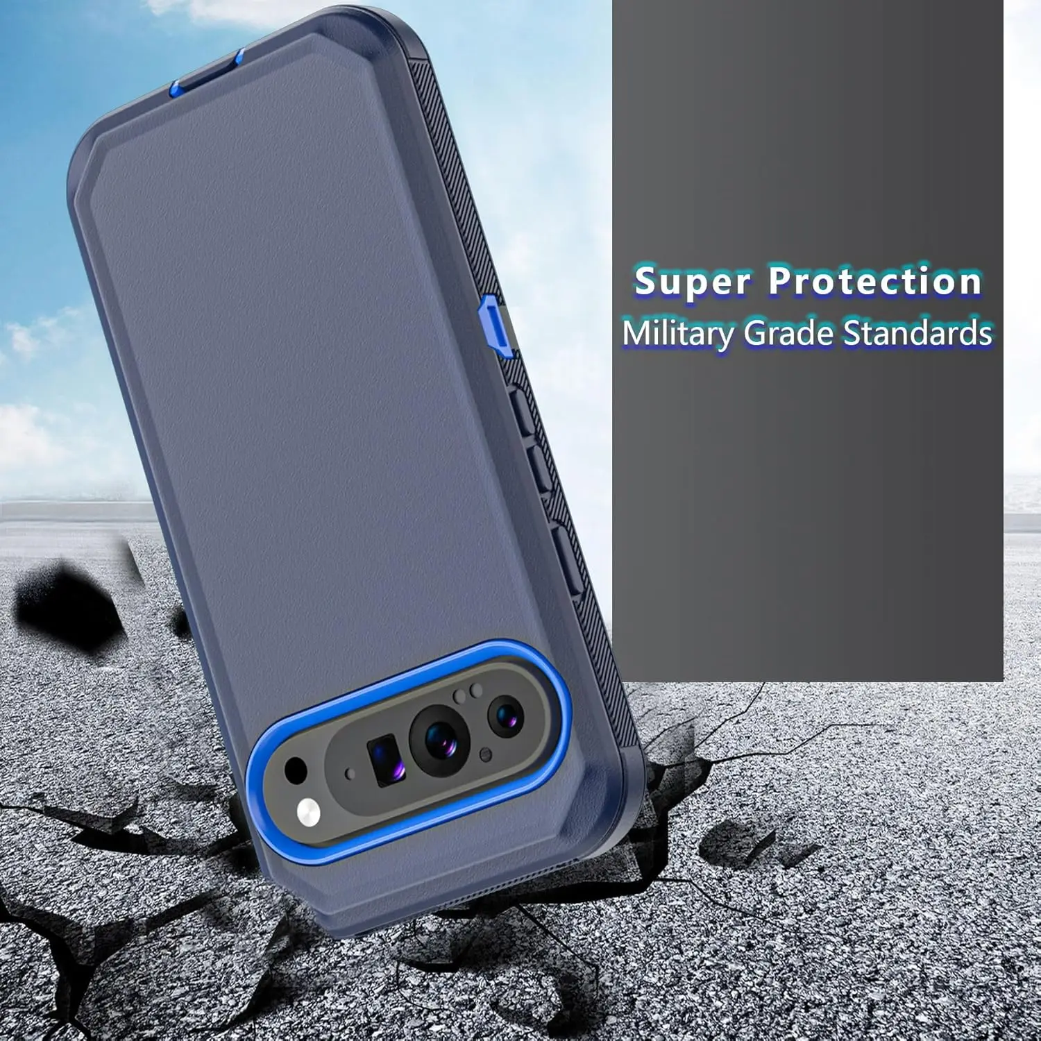 Enhanced Shockproof Military Grade Protective Case with Rotating Clip and Raised Camera Bezel