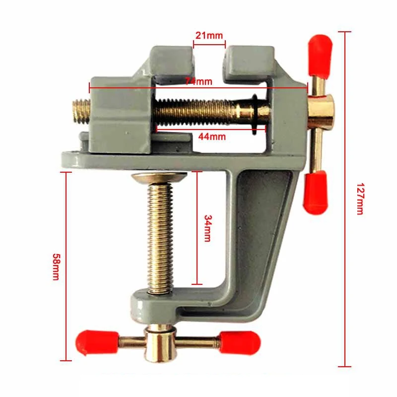 Mini Bench Vise Muliti-Funcational 3.5" Aluminum Miniature Small Jewelers Hobby Clamp On Table Flat Pliers Tool Vice