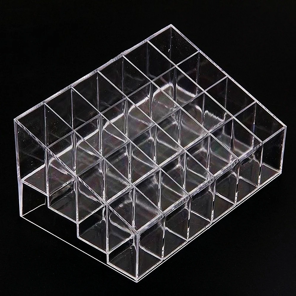 1Pc 24 Grid  Makeup Organizer Storage Stand Cosmetic Jewelry Holder Case Lipstick Nail Polish Display Organizer Acrylic Box 6