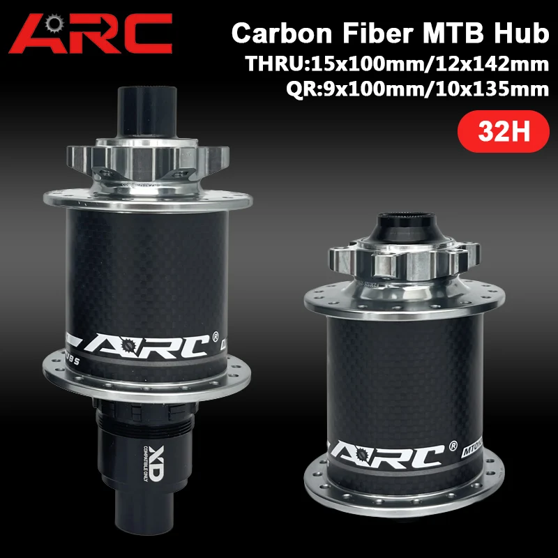 

ARC Bicycle Hubs Sealed Bearing Carbon Fiber MTB Bike Hubs Quick Release 32 Holes Mountain Disc Brake QR 8 9 10 11 12 Speed