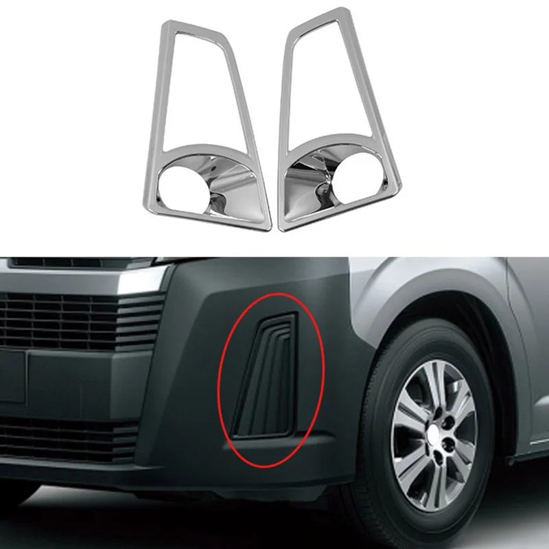 Car Front Fog Light Lamp Cover Trim For Toyota Hiace Commuter Granvia H300 2019 2020 ABS Chrome 1 Car Front Fog Light Lamp Cover Trim For Toyota Hiace Commuter Granvia H300 2019 2020 ABS Chrome 1