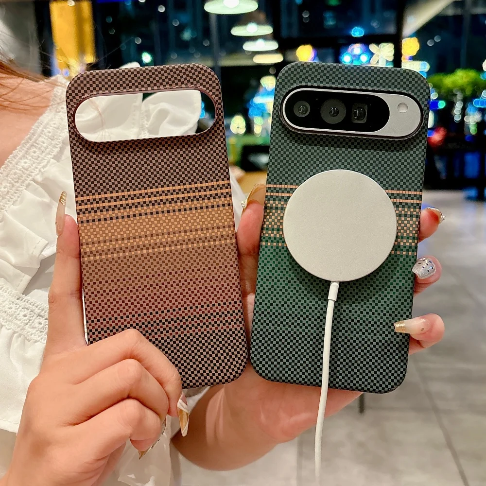 Luxury Frameless Carbon Fiber Magnetic Phone Case with Kevlar Texture