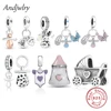 Fit Original Bracelet 925 Sterling Silver Baby Carriage and Bottle Nipple Dangle Charm Bead Necklace Bangle Jewelry Berloque 1