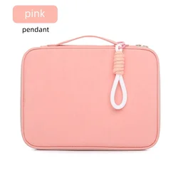 Fashionable Shockproof Handbag Case with Multi Pockets for Tablets (11-13 inches) (Pink and hand rope)