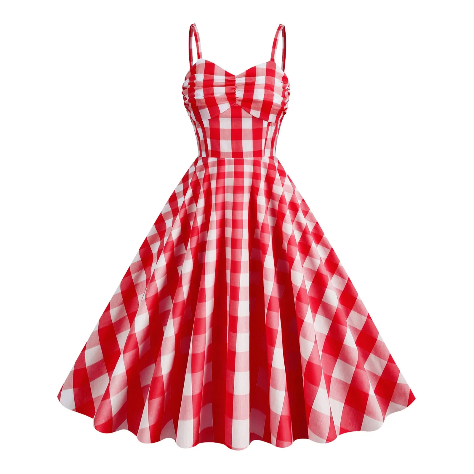 Barbiee Ast Cosplay Fantasia Rosa Plaid Mid Dress Elegante Retro Vintage Halloween Dress Strap Bretelle Cocktail Party Dress