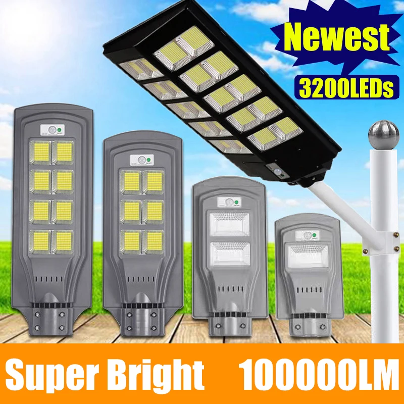 100000lm 120/240/360 LED Solar Street Lights Waterproof Lawn Garden Outdoor Lamp 
