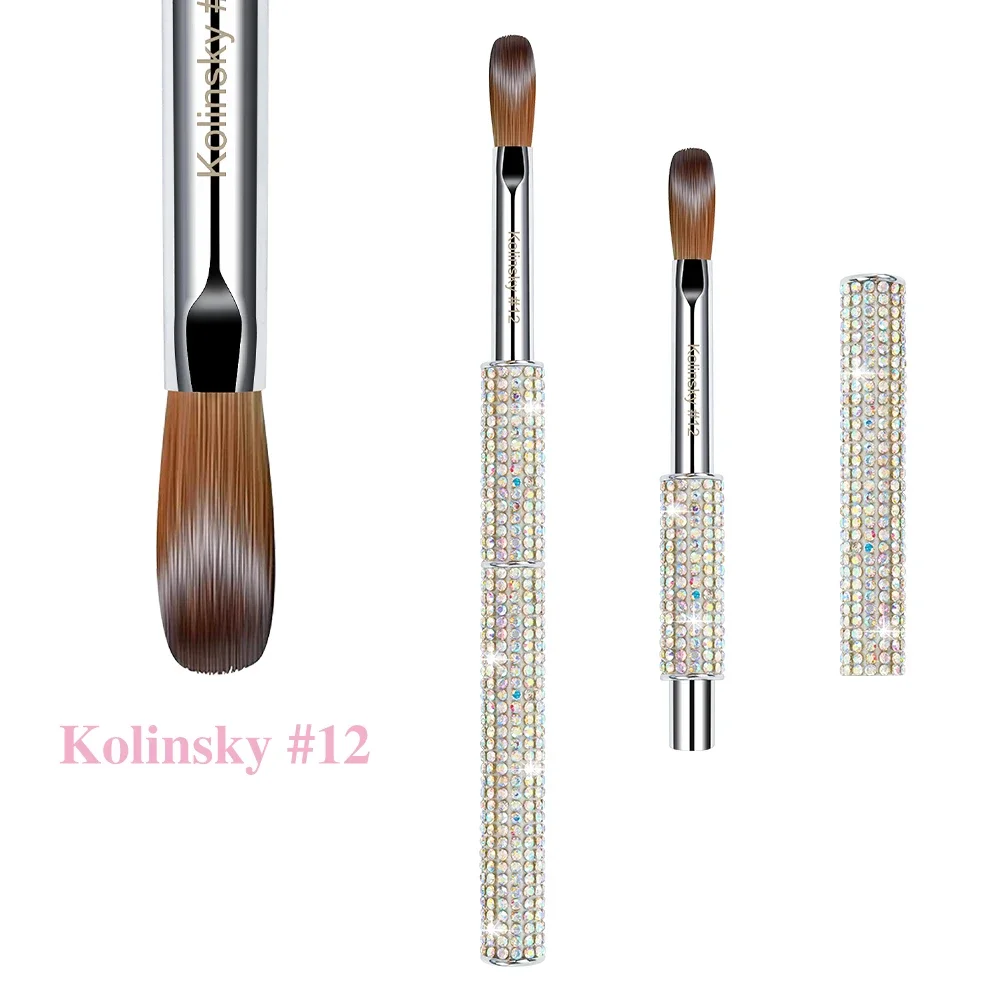 1pc Size#8-#18 Diamond Nail Kolinsky Brush,Acrylic Powder Nail Brush 2
