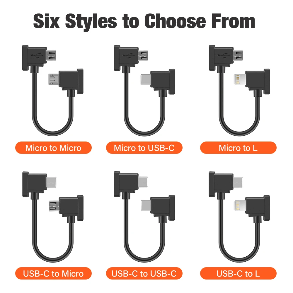 Câble de charge pour simulateur RC - Micro USB, USB C, 5 types disponibles
