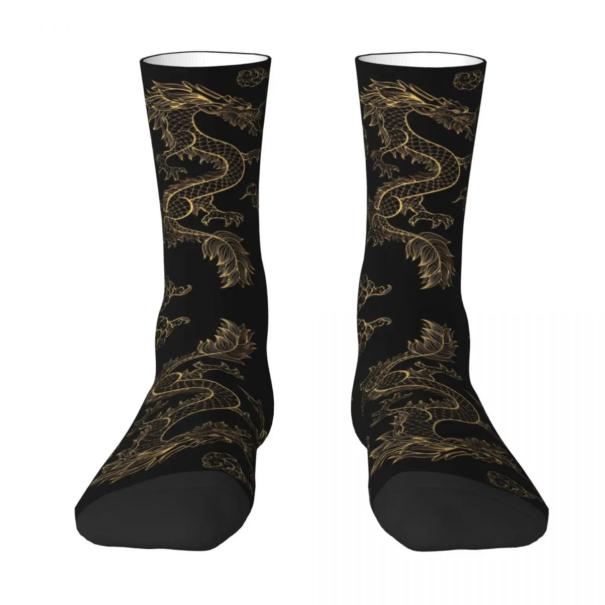 

Adult Socks Golden Chinese Dragon Dancing Among The Clouds The Best Buy Funny Novelty Blanket roll Elastic Stockings