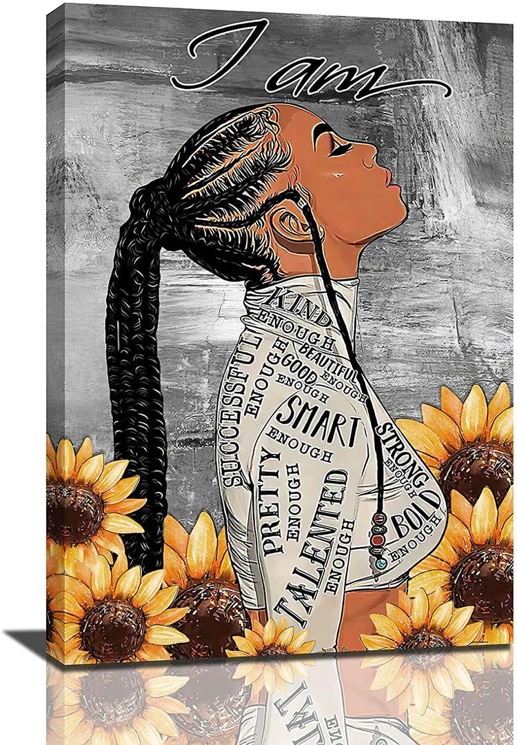 African American Girl Wall Art Black Girl Paintings Wall Wall Art