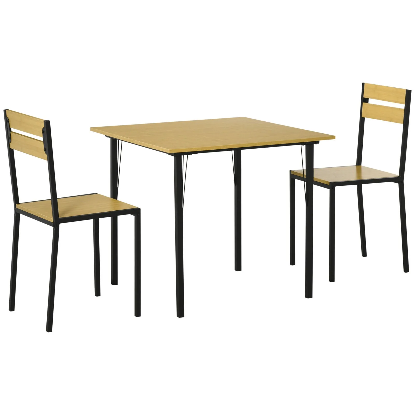 3-Piece Dining Room Kitchen Table & 2 Chairs Furniture Set for Home, Bamboo United States