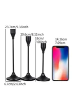 3Pcs/Set European Style Metal Candle Holders Candlestick Fashion Wedding Table Candle Stand Exquisite Candlestick Christmas Tabl 6
