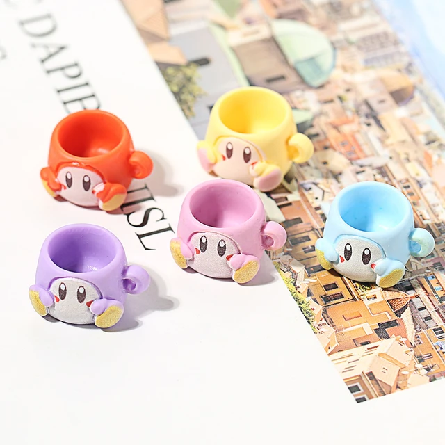 5pcs/set Cute Cartoon Coffee Cup Shaped Resin Diy Accessories For