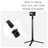 Extendable 1.5M/3M Invisible Carbon Fiber Monopod Selfie Stick 360 BallHead for DJI Osmo 360 Panoramic Insta360 X5 GoPro Camera - Image 5