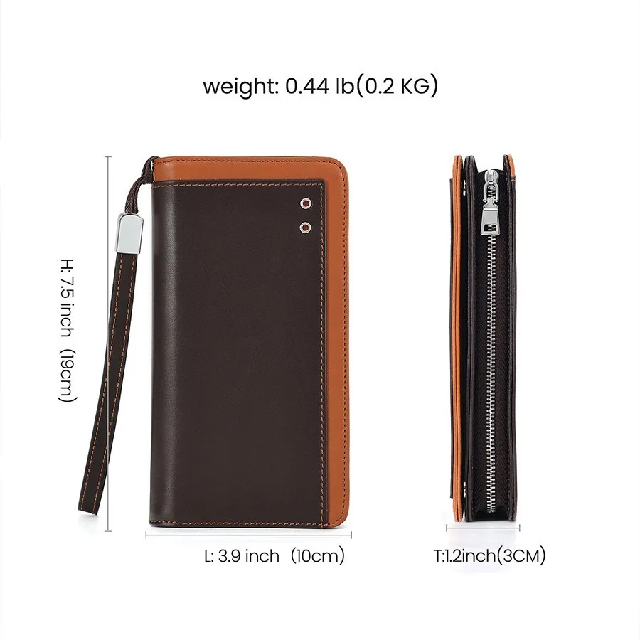 RFID Genuine Leather Wallet for Men with Large Capacity and Vintage Design