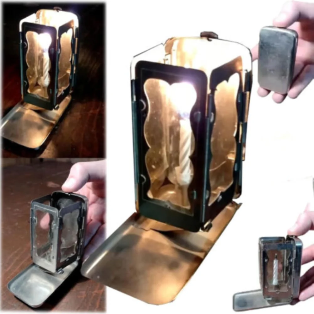 Folding Pocket Candle Lantern, Collapsible Pocket Candle Lamp