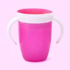 360 Degrees Can Be Rotated Baby Learning Drinking Cup with Double Handle Flip Lid Leakproof Silicone Infants Water Cups Bottle 4