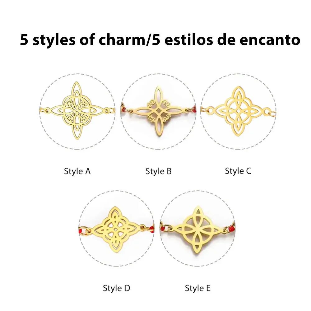 Witch Knot Charm Bracelets for Women nudo de bruja Stainless Steel Witchcraft Amulet Lucky Bracelets Jewelry lucky bhudda 3