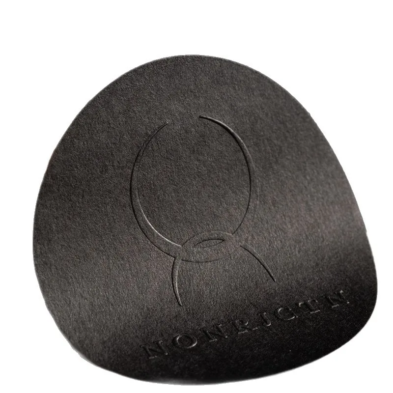 맞춤형 검정 텍스처 종이 엠보싱 로고 스티커 고급 선물 포장 장식 스티커 (자체..