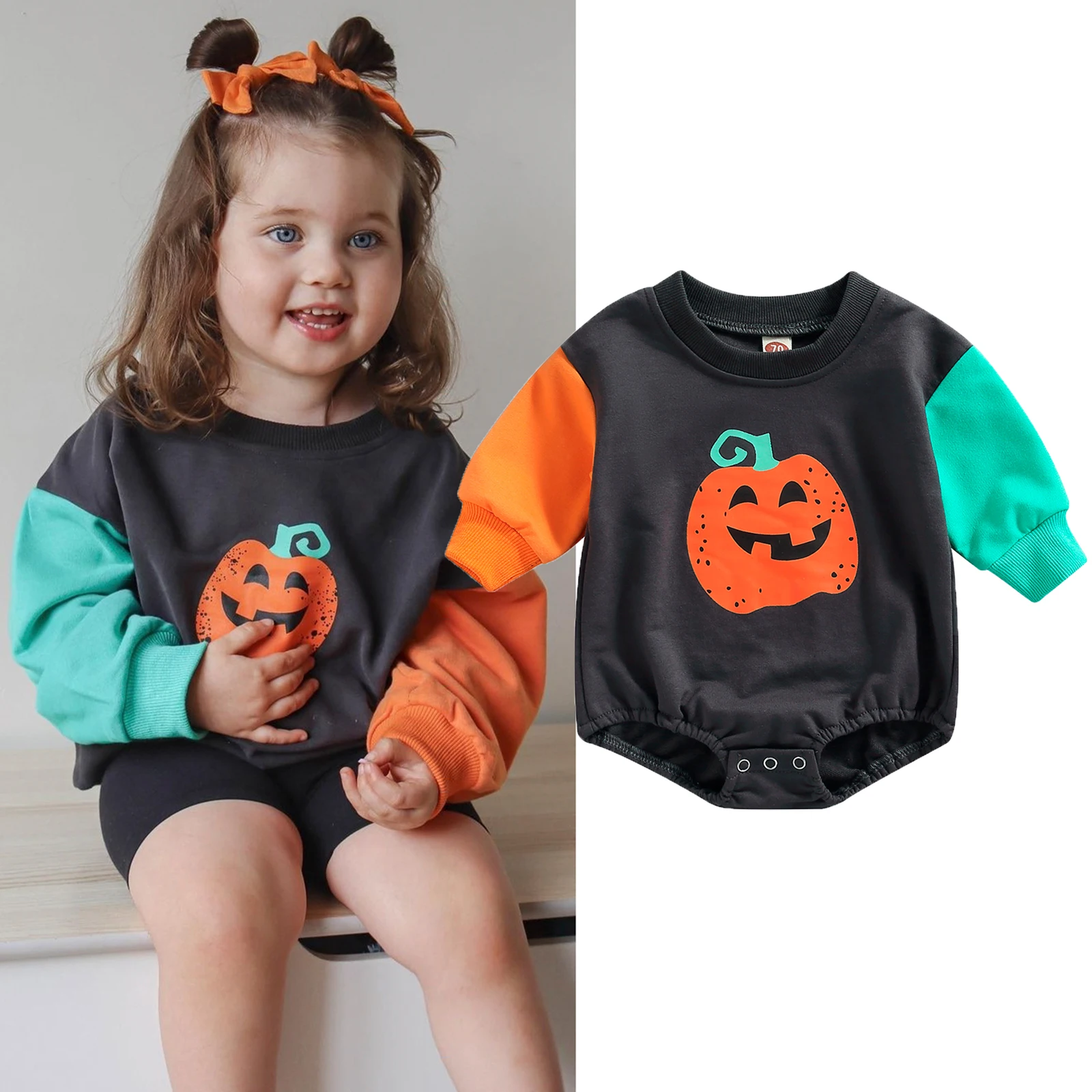 HalloweenBabyClothesNewbornGirlBoyPumpkinPatchOutfitBubble