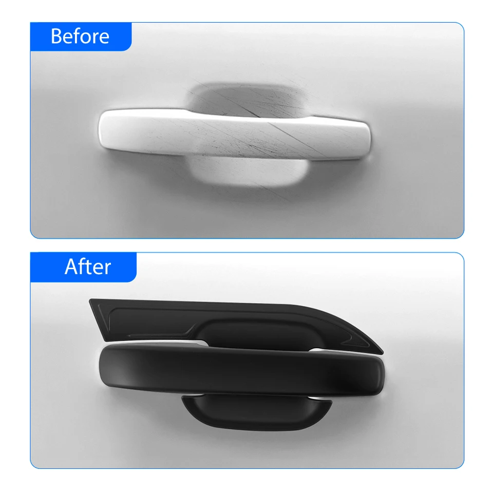 JHCHAN Matte Black Door Handle Covers Exterior Handle Protector For Ford Ranger Wildtrak T8 T6 T7 PX MK1 MK2 MK3 2012-2020 (Keyless Door Handle