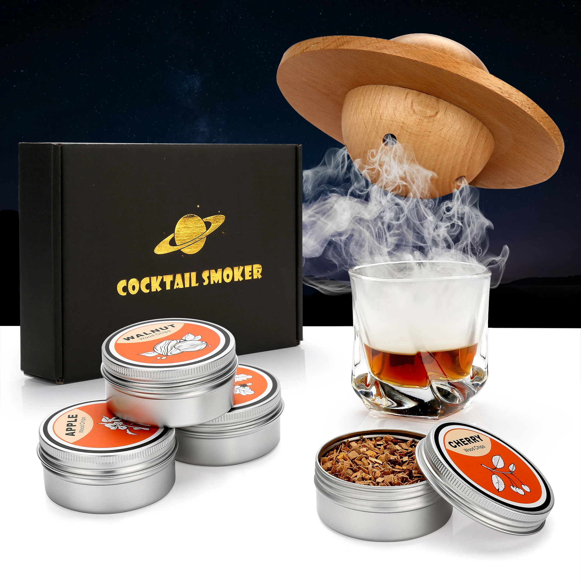 Cocktail Smoker Kit With 2/4 Boxes Wood Chips For Cocktail,whiskey