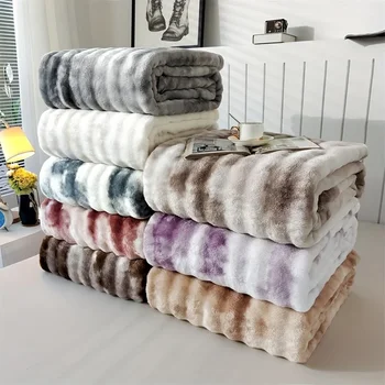 Faux Rabbit Fur Throw Blanket 1