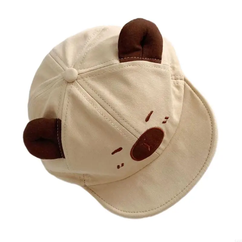 G2TE Lovely Capybara Sun Hat Soft Brim Baby Baseball Caps Windproof for Infants And Toddler Ages 1 Year to 4 Years