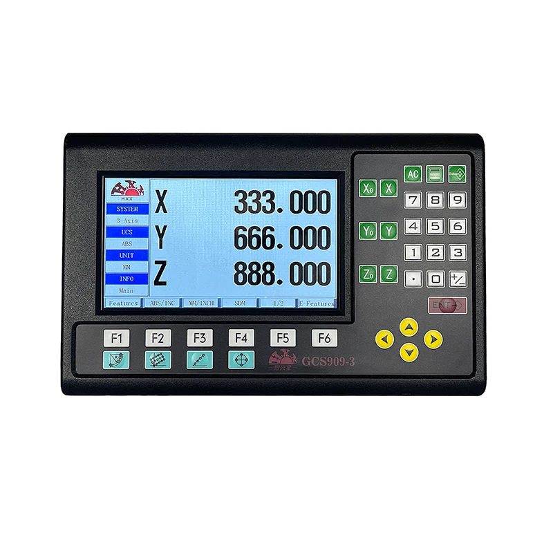 GCS909-3 3 축 LCD DRO 세트 디지털 판독, 선반 밀링용 선형 체중계 인코더, 3 개, 50-1000mm, 5um, 1um, 19 개 언어