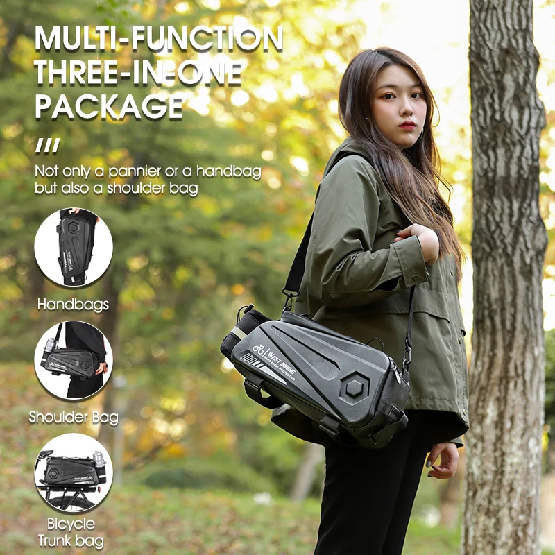 Waterproof Multifunctional Hard Shell Bicycle Trunk Bag