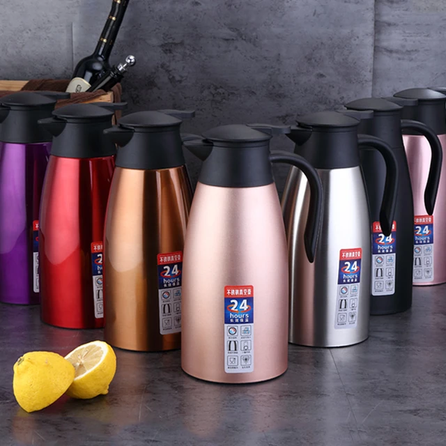 304 stainless steel Thermos pot 2L double vacuum Flask keep warm 24 hours  Coffee Tea Milk Jug Thermal Pitcher Home And Office - AliExpress